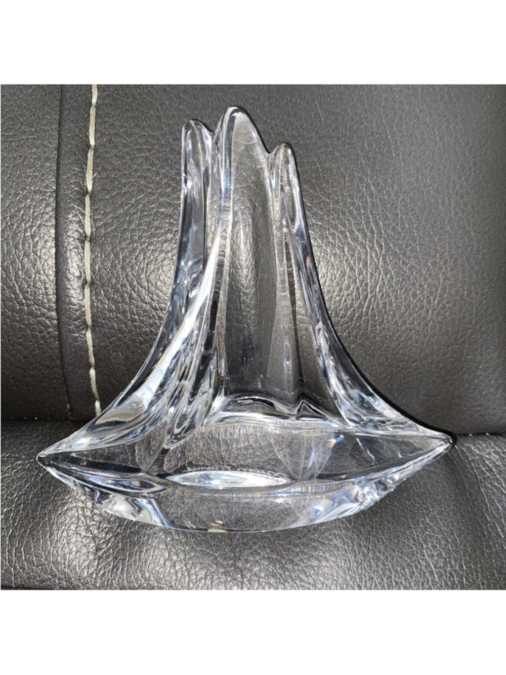 Daum Clear Glass Sailboat Sculpture